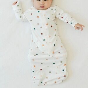 Goumi Kids NB City Blocks Gown Organic Cotton Bamboo Blend Newborn Sleep Sack
